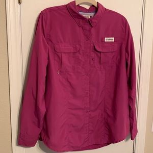 Magellan Outdoors Long Sleeve Top. Large, Magenta.